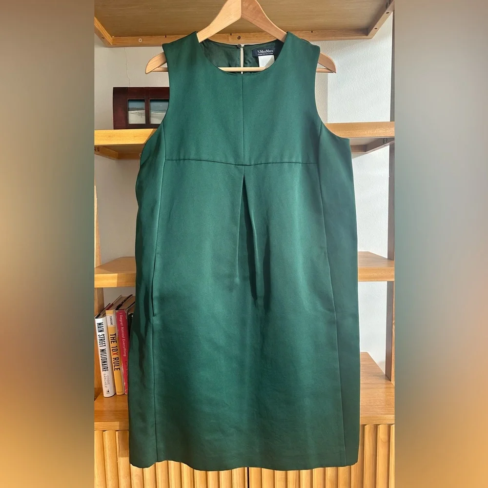 S Max Mara Deep Green Cotton Dress with Pockets - size XXL / US16 - Picture 1 of 6